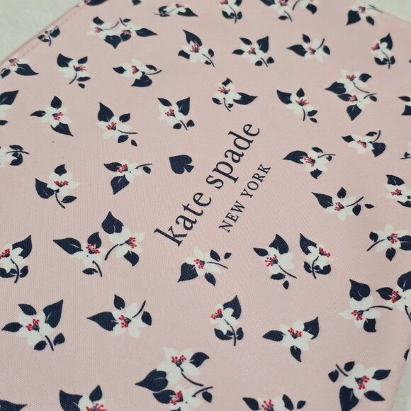 Kate Spade New York Pink Floral Zipper Pouch โ 11x8โ Polyester Travel Clutch - Picture 5 of 6